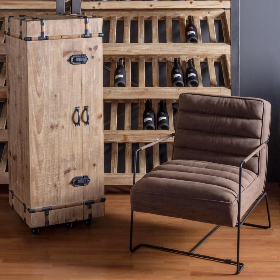 Kolltukë klasike me dizajn çeliku dhe lëkure artificiale kafe ose e zezë - Kendy Viadurini