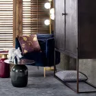 Kolltukë klasik në dru të veshur me susta me efekt kadife Homemotion - Nichy Viadurini