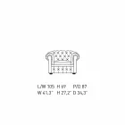 Kolltuk klasik i mbuluar me lëkurë me këmbë druri të prodhuara në Itali - Idra Viadurini