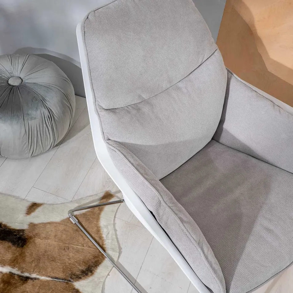 Kolltukë me bazë metalike, strukturë polipropileni dhe jastëkë prej pëlhure - tabletë Viadurini