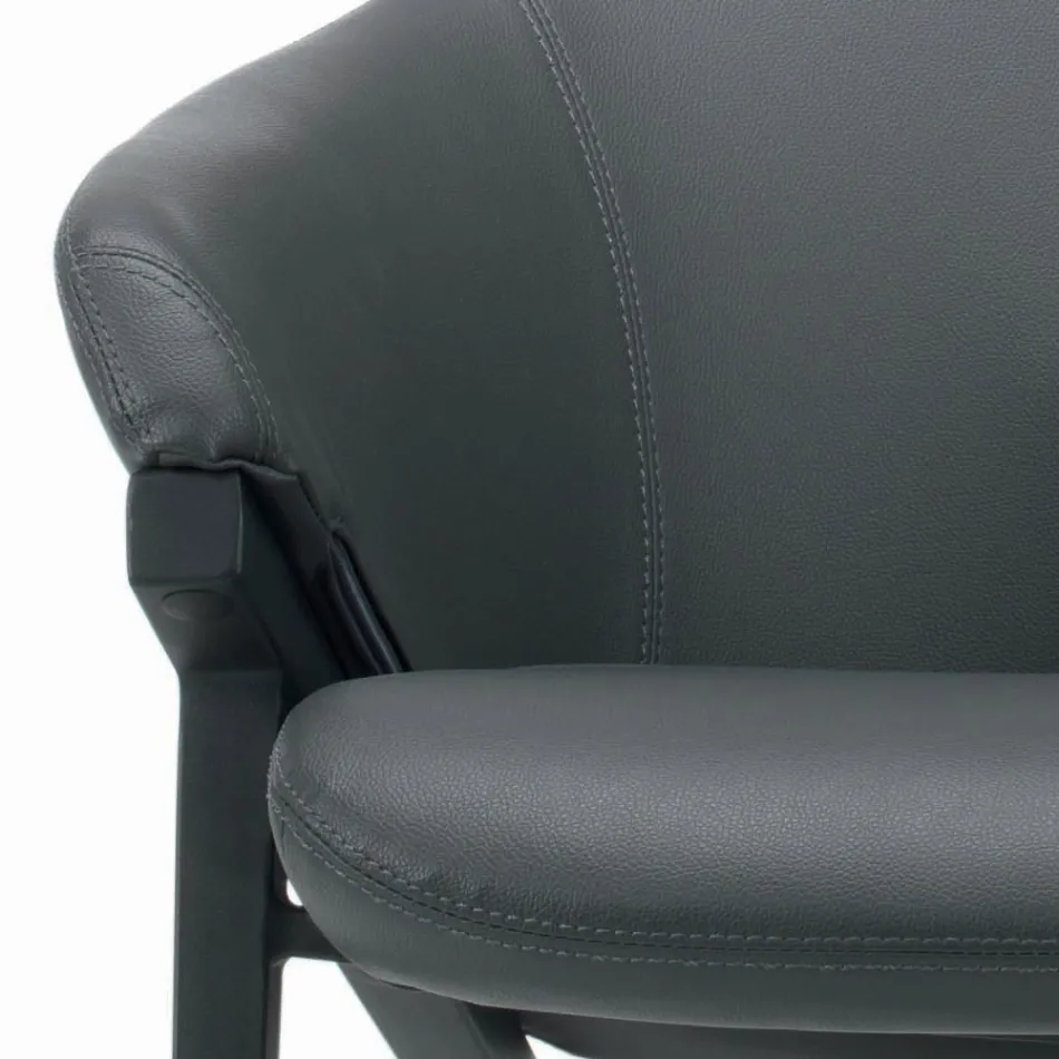 Kolltukë me strukturë çeliku dhe sedilje grafiti Eko-lëkurë Prodhuar në Itali - Reggio Viadurini