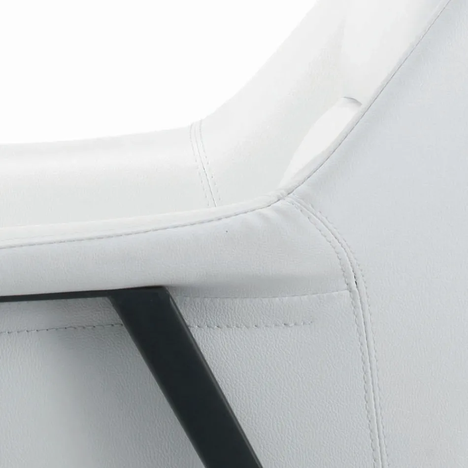 Kolltukë me Strukturë çeliku të zezë dhe sedilje Eko-Lëkurë Prodhuar në Itali - Modena Viadurini