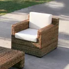 Kolltukë me Strukturë Thurje Banane Natyrale dhe Jastëkë Ecru - Pjatë Viadurini