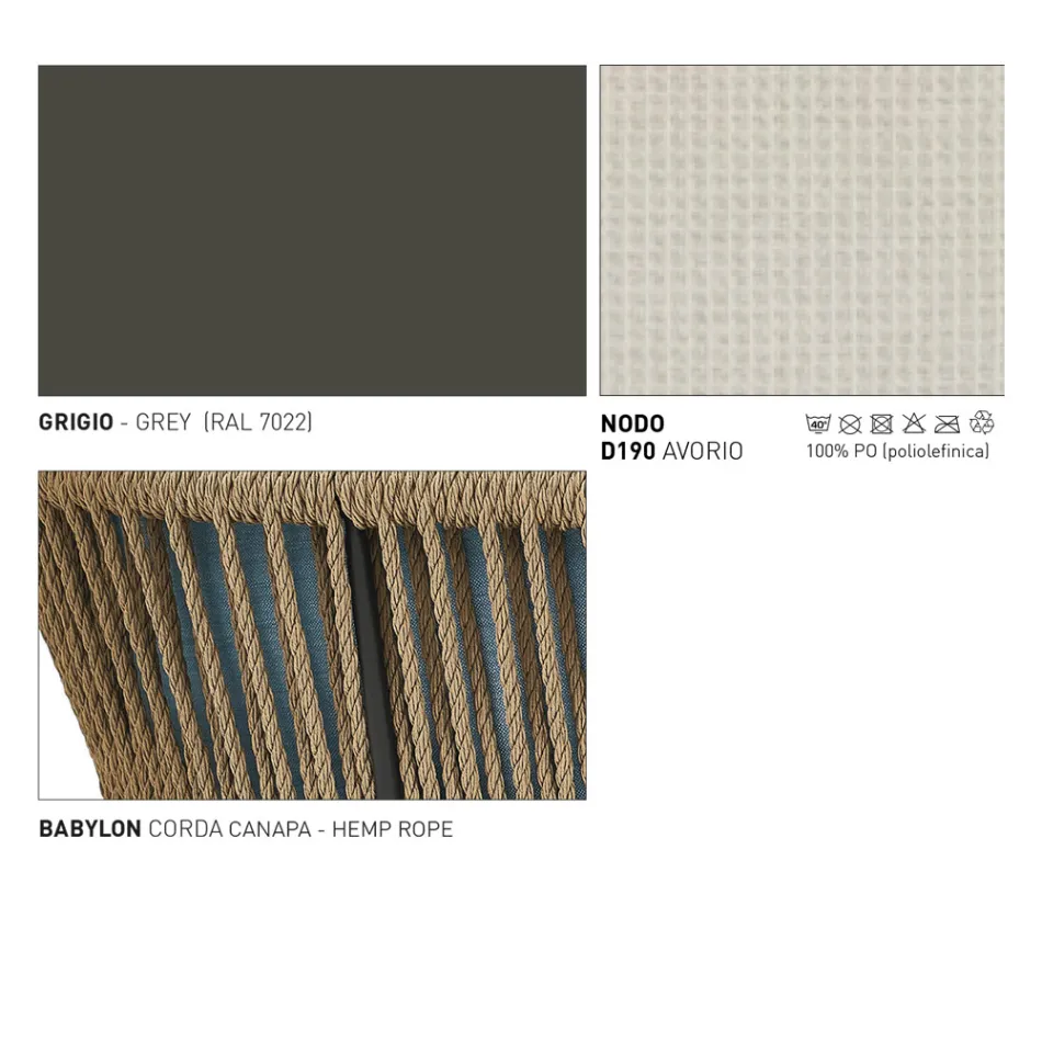 Kolltukë në natyrë me sedilje dhe jastëkë të endura - Kriket nga Varaschin Viadurini