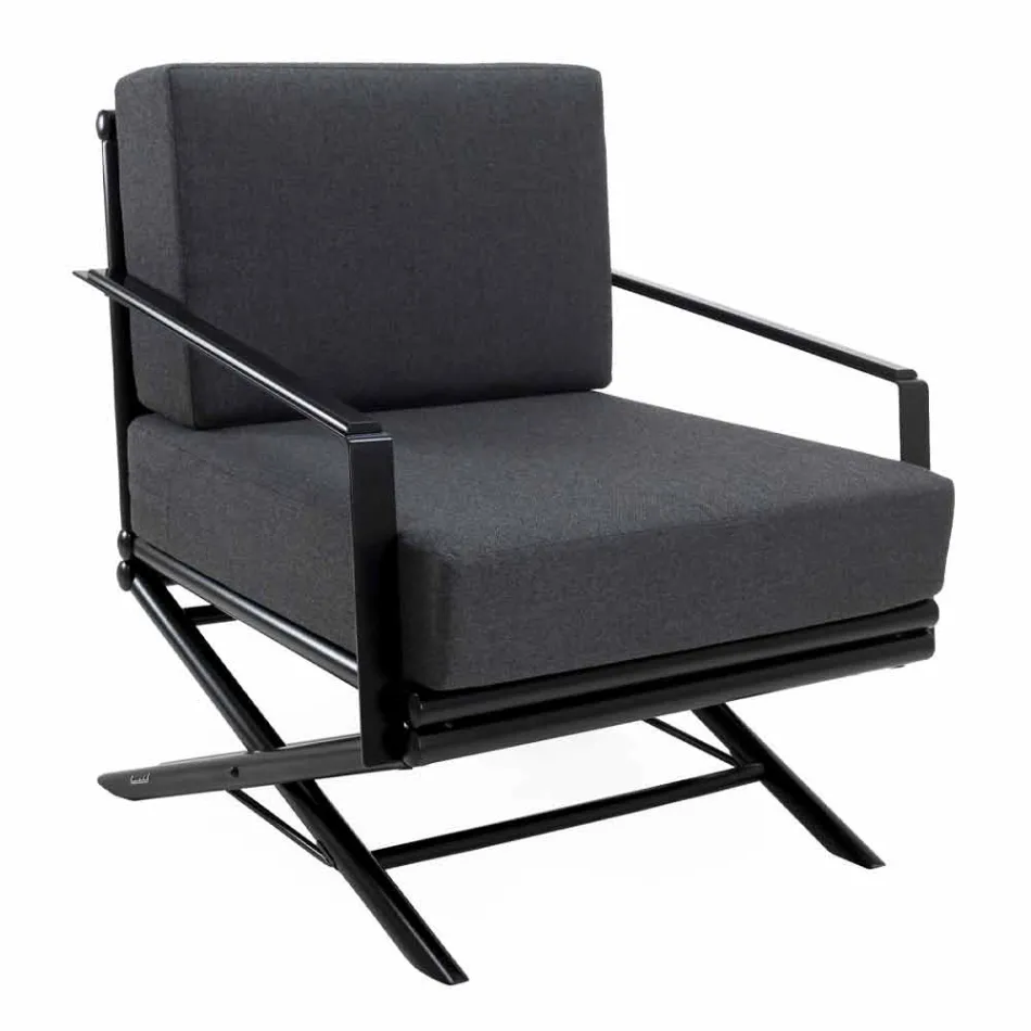 Kolltuk i jashtëm në dru natyral ose me shkëlqim ose me ngjyrë të zezë dhe jastëk Matt - Suzana Viadurini