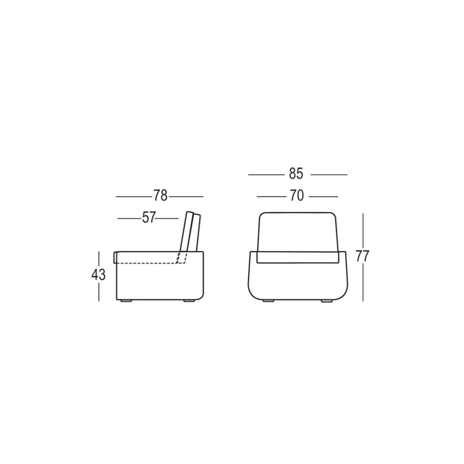 Kolltukë e jashtme nga polietileni me jastëk prej pëlhure Prodhuar në Itali - Belida Viadurini