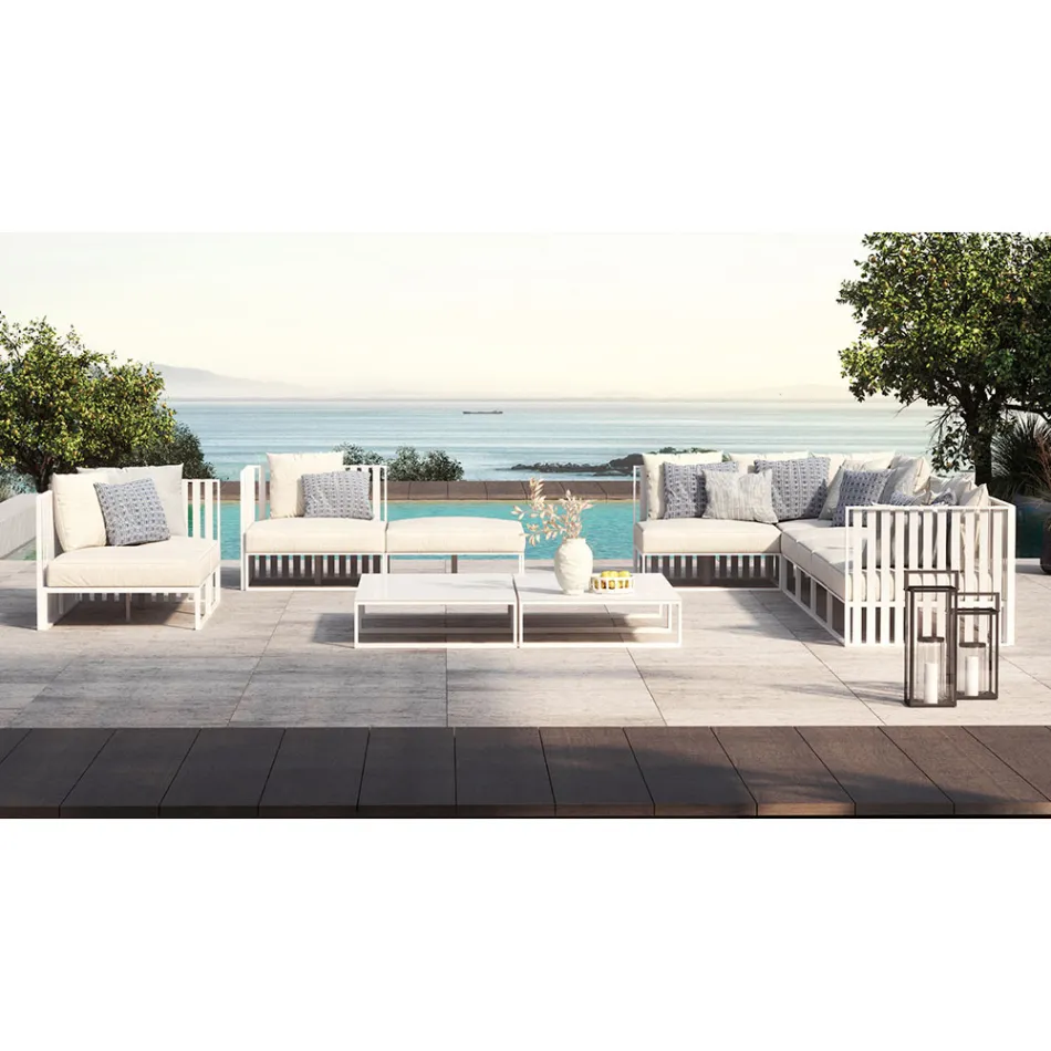 Kolltuku i kopshtit me sedilje prej pëlhure dhe strukturë alumini Prodhuar në Itali - Juliediv Viadurini