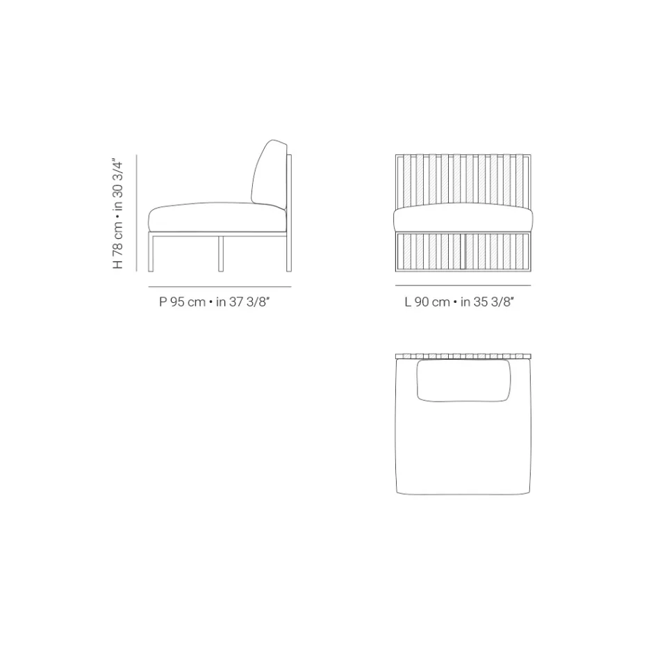 Kolltuku i kopshtit me sedilje prej pëlhure dhe strukturë alumini Prodhuar në Itali - Juliediv Viadurini