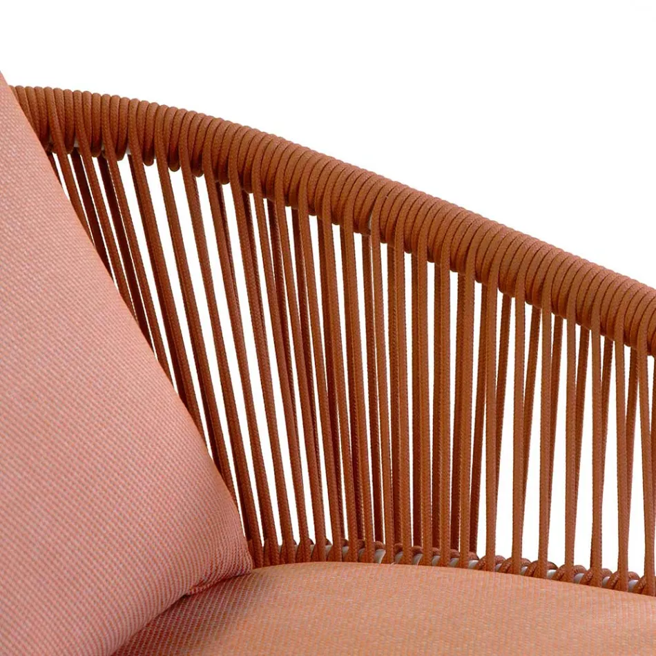 Karrige Kopshti me Kornizë Alumini dhe Litarë me Jastëkë - Tenda Viadurini