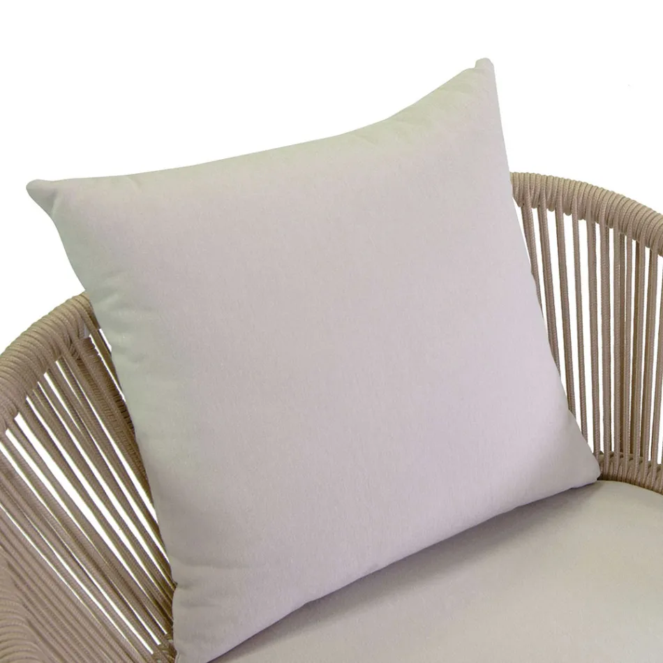 Karrige Kopshti me Kornizë Alumini dhe Litarë me Jastëkë - Tenda Viadurini