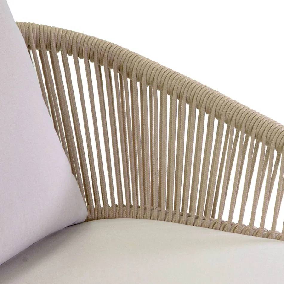 Karrige Kopshti me Kornizë Alumini dhe Litarë me Jastëkë - Tenda Viadurini