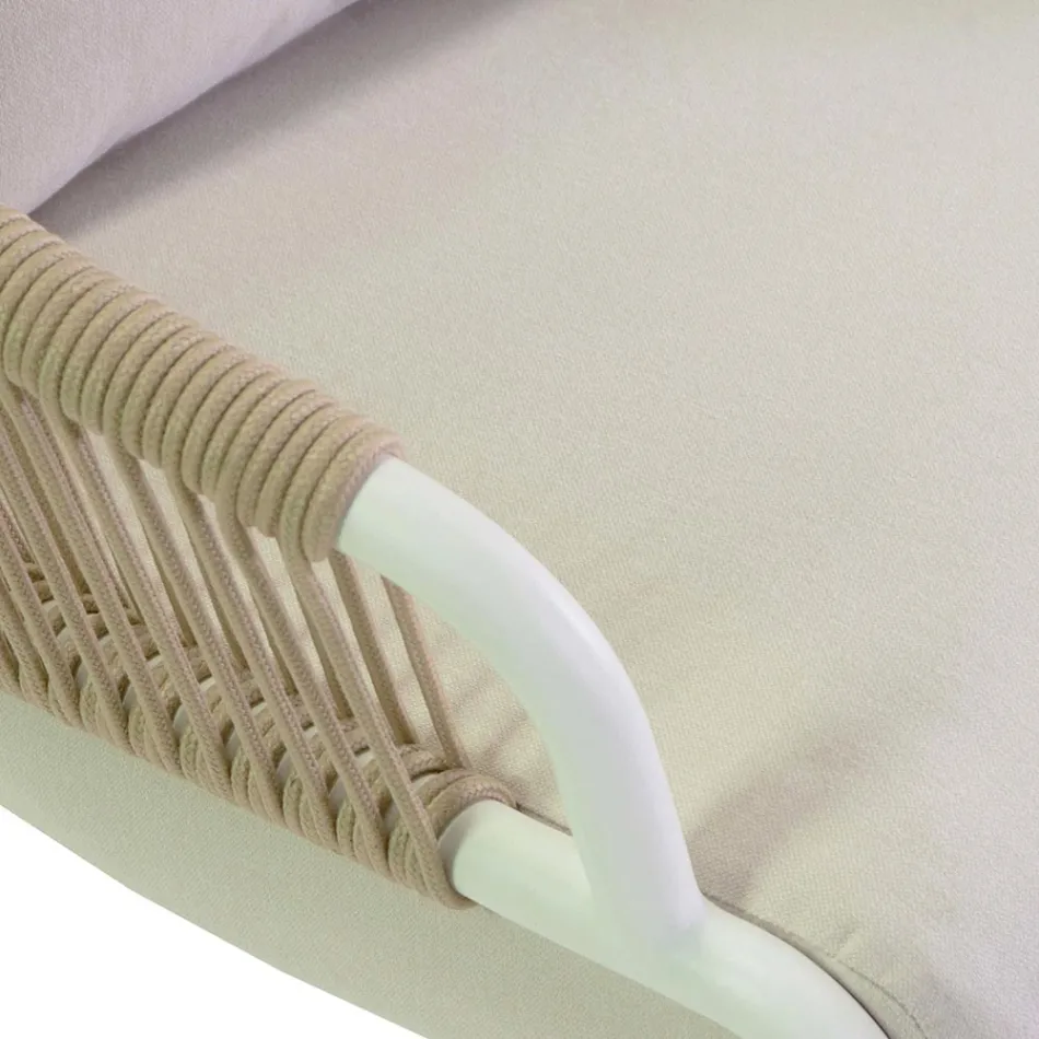 Karrige Kopshti me Kornizë Alumini dhe Litarë me Jastëkë - Tenda Viadurini