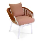 Karrige Kopshti me Kornizë Alumini dhe Litarë me Jastëkë - Tenda Viadurini