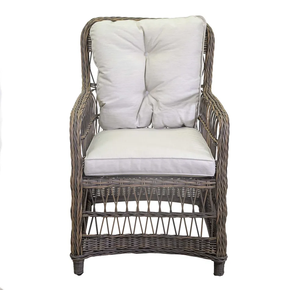 Karrige Kopshti me Kornizë Alumini e Mbuluar me Polirattan - Puntina Viadurini