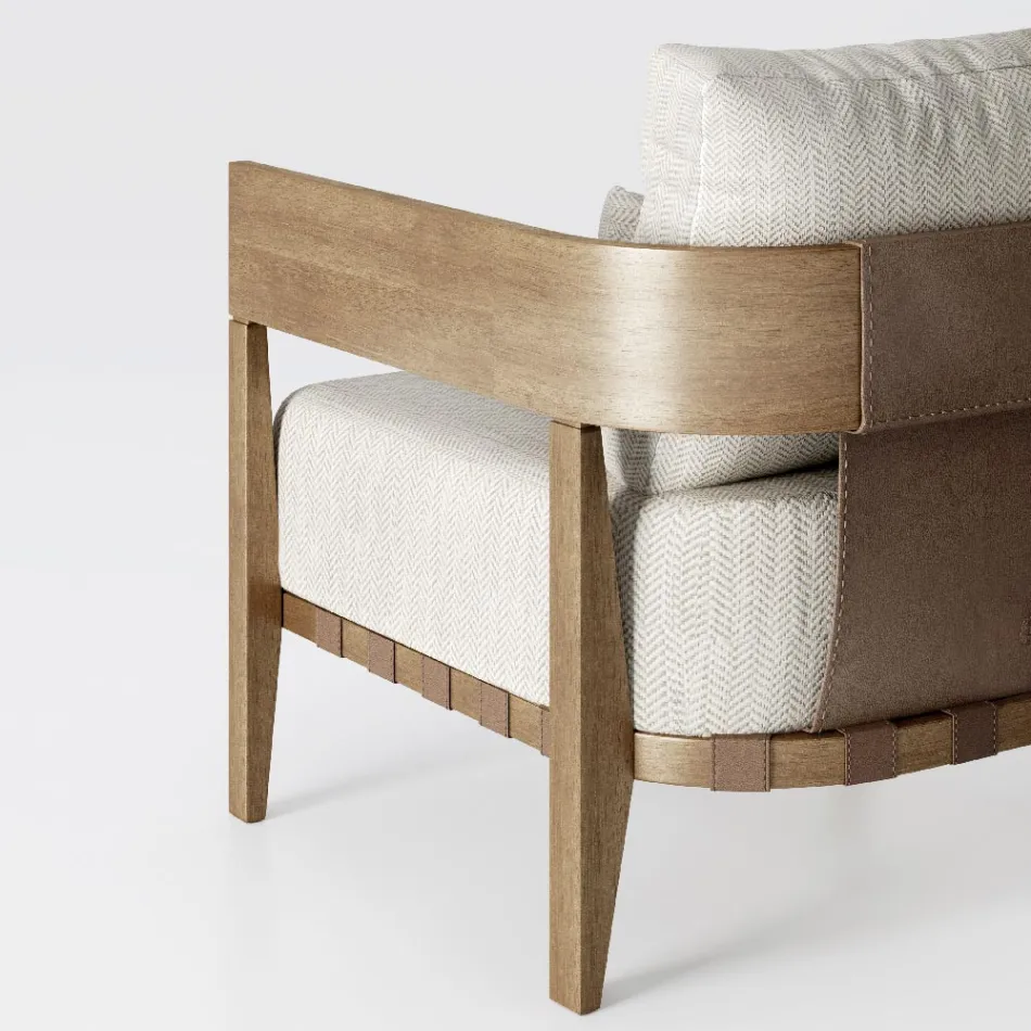 Karrige Kopshti me Kornizë Druri Tik Prodhuar në Itali - Briga Viadurini