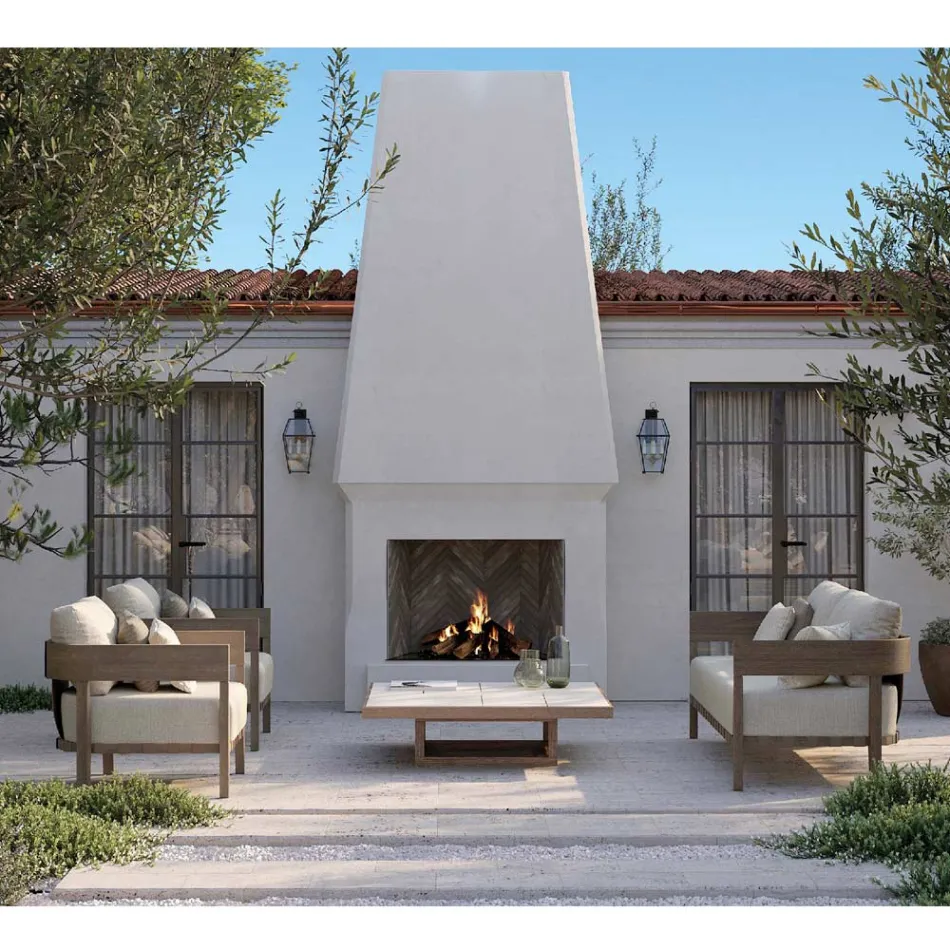 Karrige Kopshti me Kornizë Druri Tik Prodhuar në Itali - Briga Viadurini