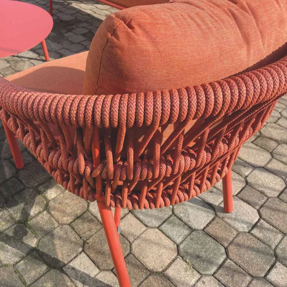 Karrige kopshti në alumin, litar dhe marsala ose pëlhurë e bardhë - Brise Viadurini