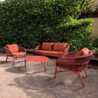 Karrige kopshti në alumin, litar dhe marsala ose pëlhurë e bardhë - Brise Viadurini