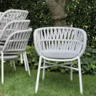 Karrige kopshti në alumin, litar dhe marsala ose pëlhurë e bardhë - Brise Viadurini