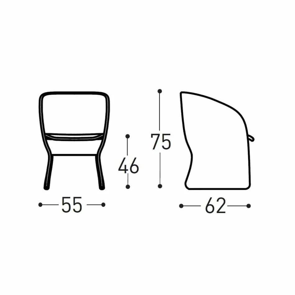 Kolltuk kopshtesh me fije sintetike të gërshetuara me ngjyra - Maat nga Varaschin Viadurini