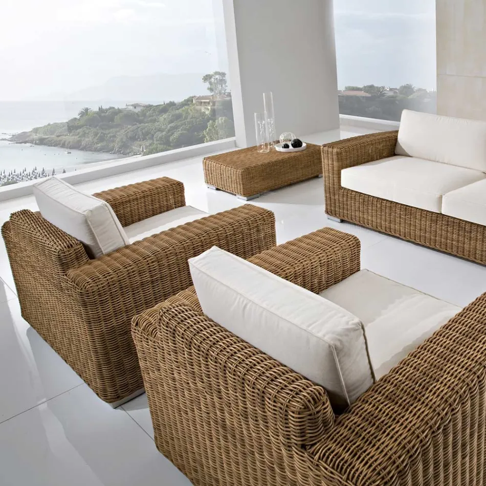 Kolltuku i Kopshtit në Polyrattan të endura me dorë - Yoko Viadurini