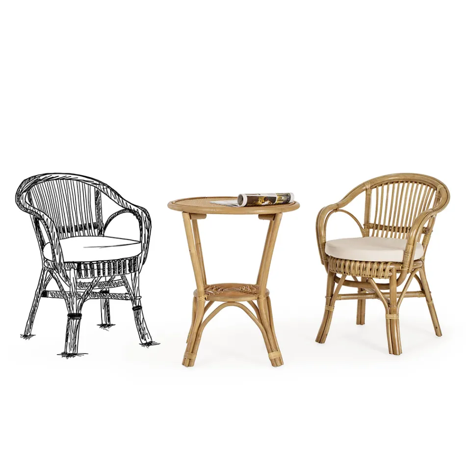 Kolltuku i Kopshtit në Dizajn Natyror Rattan për Jashtë - Sporalizia Viadurini