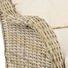 Kolltuku i kopshtit në bastun prej palme kacavjerrëse natyrale për jashtë me jastëkë - Supreme Viadurini