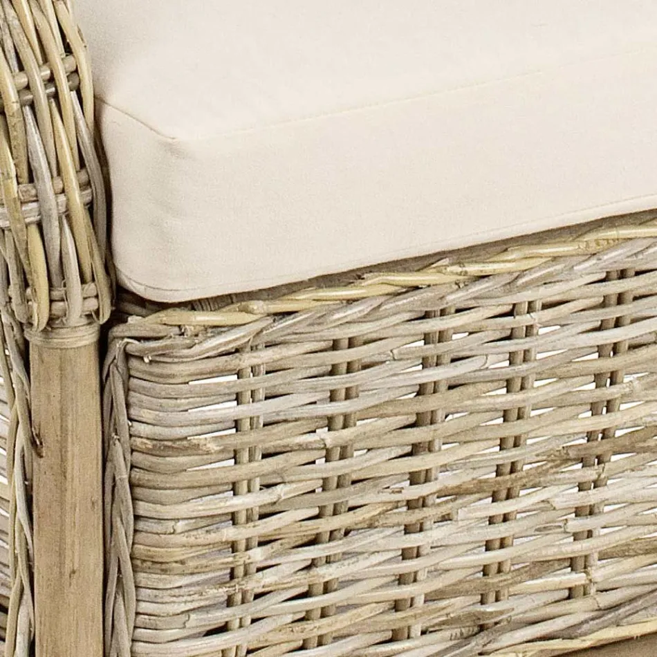 Kolltuku i kopshtit në bastun prej palme kacavjerrëse natyrale për jashtë me jastëkë - Supreme Viadurini