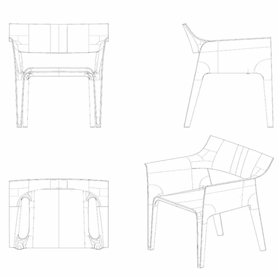 Kolltuk kopsht Pedrera Vondom në polipropilen dhe tekstil me fije qelqi Viadurini