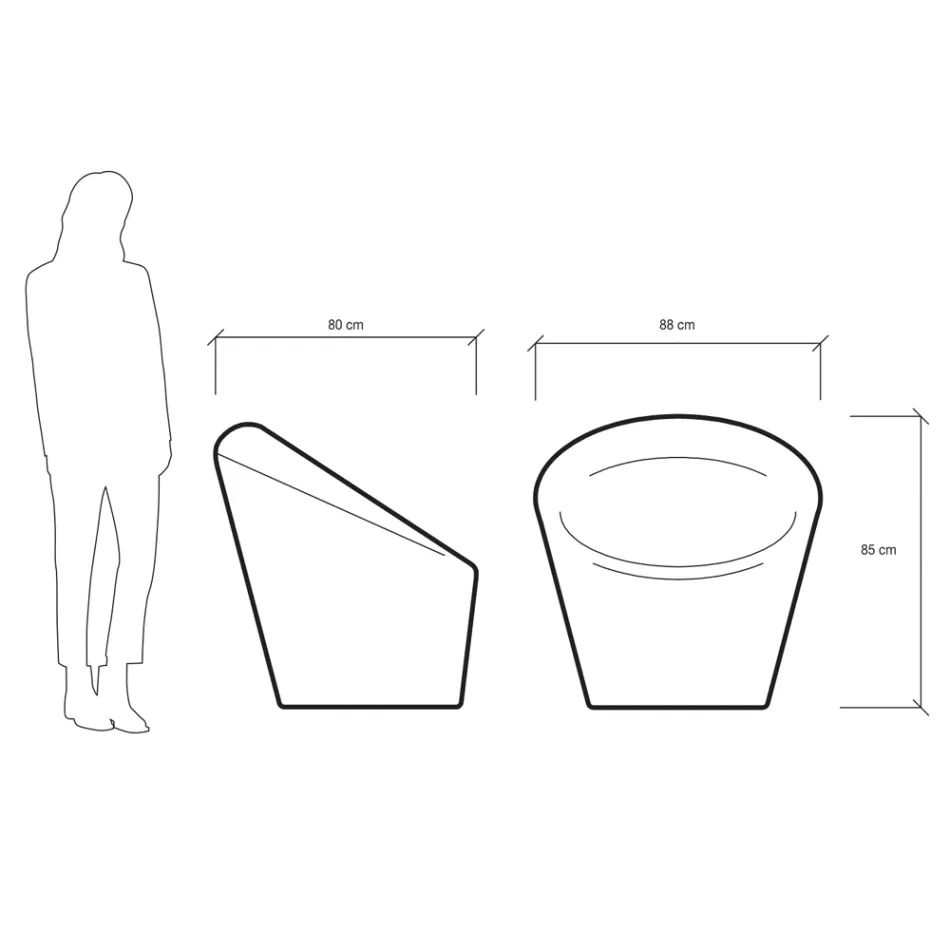 Kolltuku Kopshti në Fluo dhe Polietileni me Ngjyrë Prodhuar në Itali - Colores Viadurini