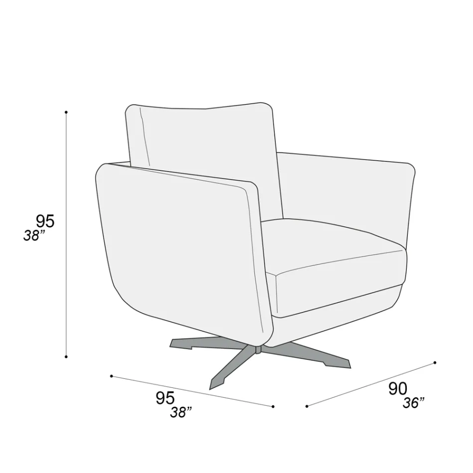 Kolltuku i dhomës së ndenjes me zgjedhje të bazës së kthyeshme ose fikse Prodhuar në Itali - Ironike Viadurini