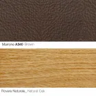 Kolltuk i dhomës së ndenjes me mbështetëse këmbësh në lëkurë dhe dru i bërë në Itali - Flutura Viadurini