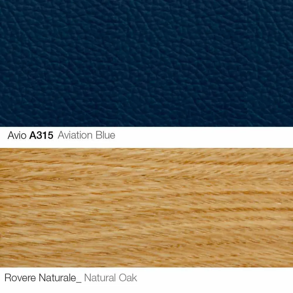 Kolltuk i dhomës së ndenjes me mbështetëse këmbësh në lëkurë dhe dru i bërë në Itali - Flutura Viadurini