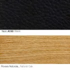 Kolltuk i dhomës së ndenjes me mbështetëse këmbësh në lëkurë dhe dru i bërë në Itali - Flutura Viadurini