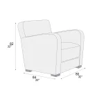 Kolltuku i dhomës së ndenjes prej druri, lëkure dhe metali Prodhuar në Itali - Burlesco Viadurini