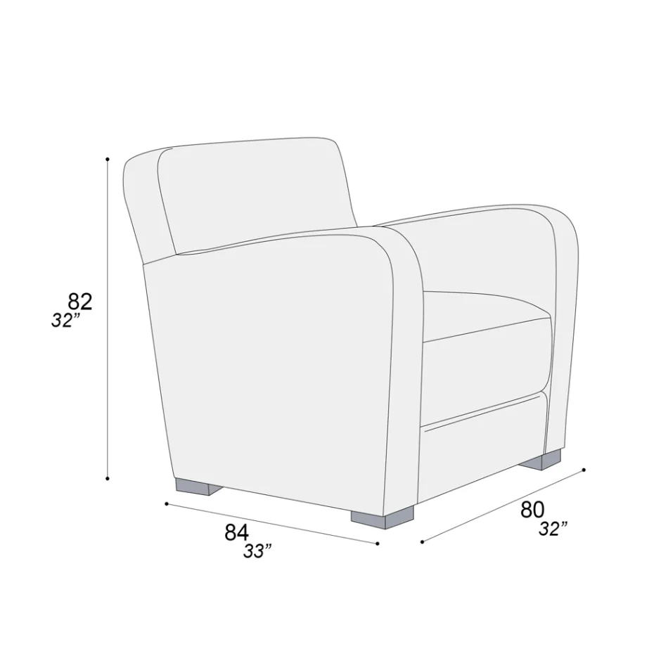 Kolltuku i dhomës së ndenjes prej druri, shkumë poliuretani dhe metali Prodhuar në Itali - Burlesco Viadurini