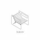 Kolltuk i dhomës së ndenjes në xham dhe sedilje në lëkurë të bardhë Dizajn modern - Tecna Viadurini