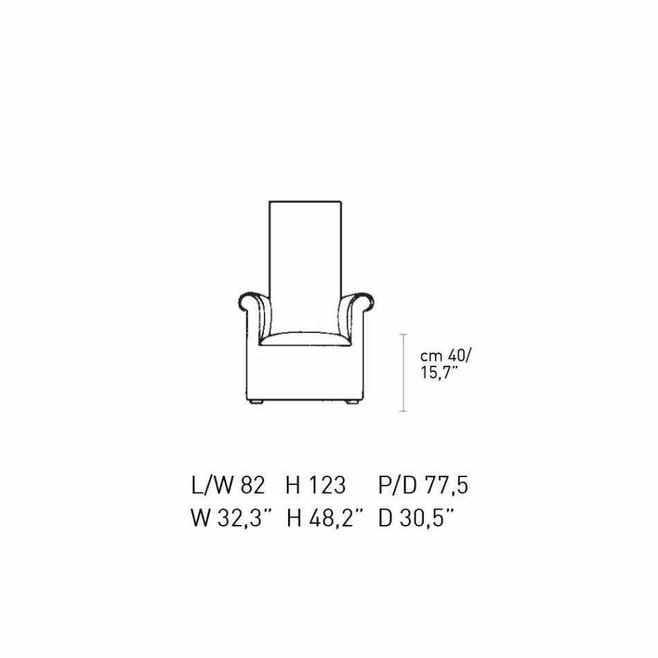 Kolltuk i dhomës së ndenjes i veshur me kadife të zezë dhe të bardhë Prodhuar në Itali - Gedda Viadurini