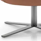 Kolltuk i kthyeshëm i dhomës së ndenjes në lëkurë dhe metal prodhuar në Itali - Flutura Viadurini