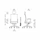 Karrige zyre ergonomike me rrota dhe mbështetëse për kokë - Gimiglia Viadurini