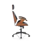 Kolltukë Zyre prej Dru, Lëkurë Sintetike dhe Metal - Alaccia Viadurini