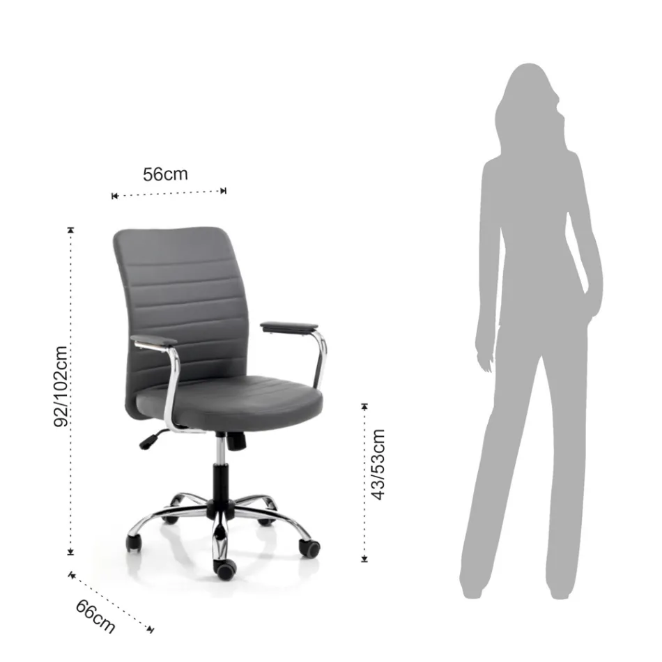 Kolltukë zyre lëkure dhe ashensor i rregullueshëm me gaz - Radon Viadurini