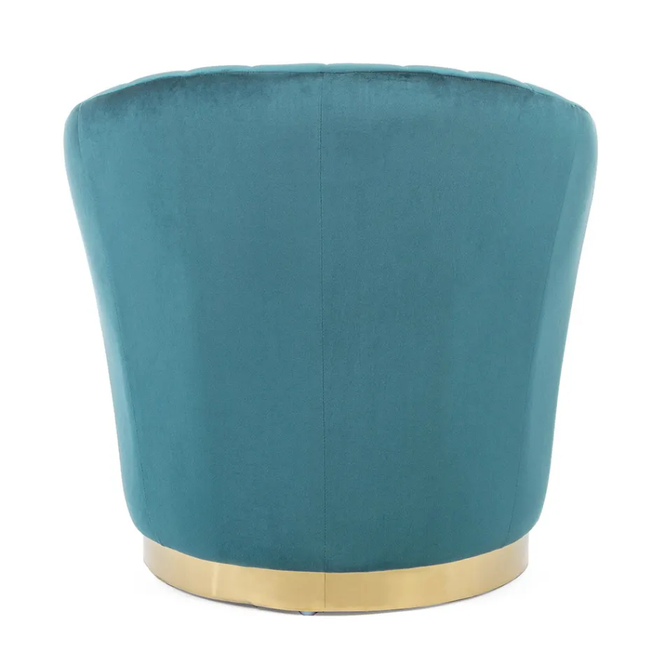 Kolltuk me dizajn elegant Dhomë ndenjeje luksoze në çelik dhe kadife - Courtney Viadurini