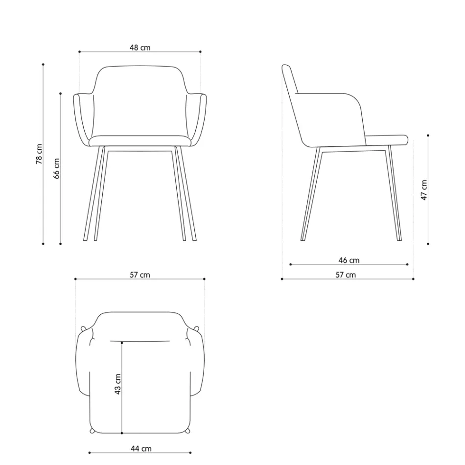 Kolltukë me cilësi të lartë prej lëkure dhe metali të lyer Prodhuar në Itali - Molde Viadurini