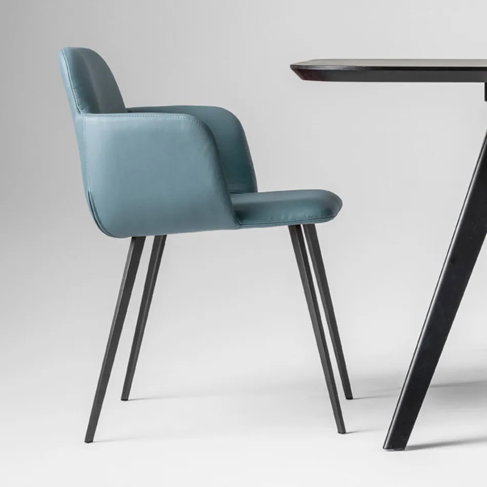 Kolltukë me cilësi të lartë prej lëkure dhe metali të lyer Prodhuar në Itali - Molde Viadurini