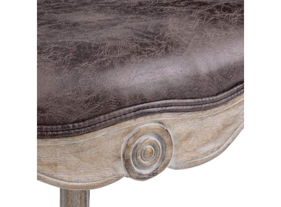 Kolltukë me dizajn klasik në sedilje me efekt druri dhe eko-lëkure - Katen Viadurini