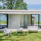 Kolltuk lëkundës kopshti në dru dhe pëlhura të ngurta - Smart nga Varaschin Viadurini