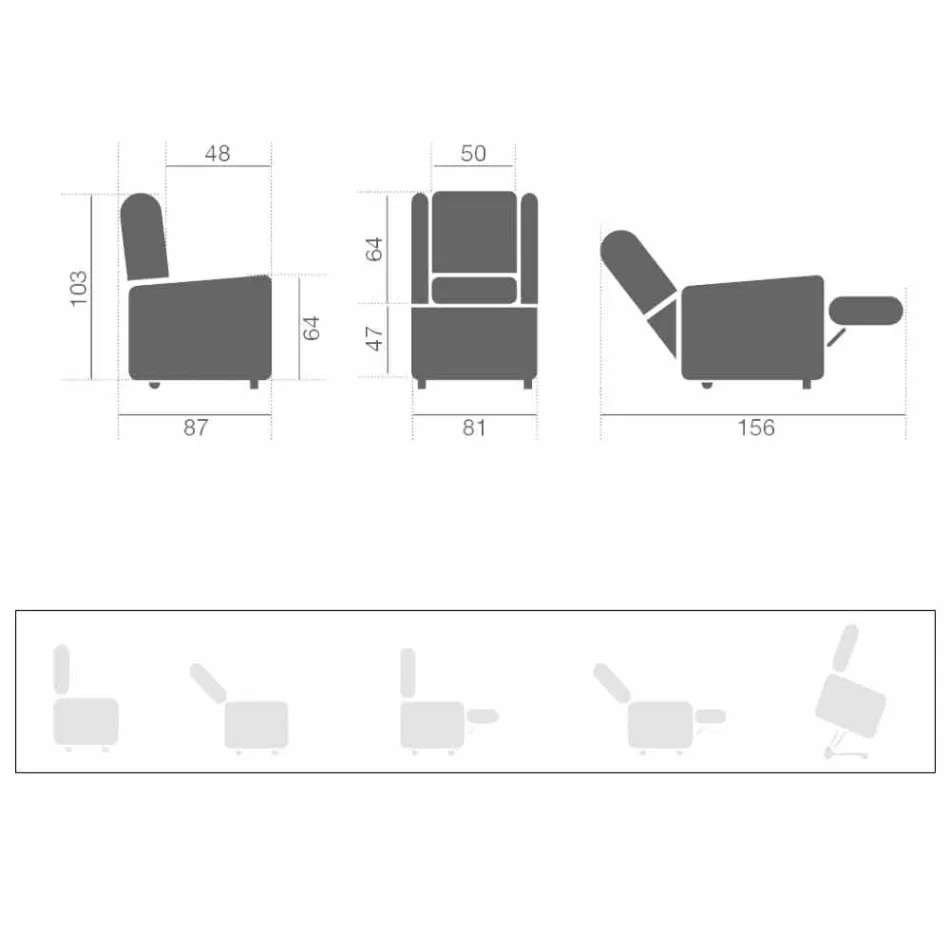 Kolltuk elektrik me funksione ngritëse dhe relaksuese me 2 motorë të prodhuar në Itali - Marlene Viadurini