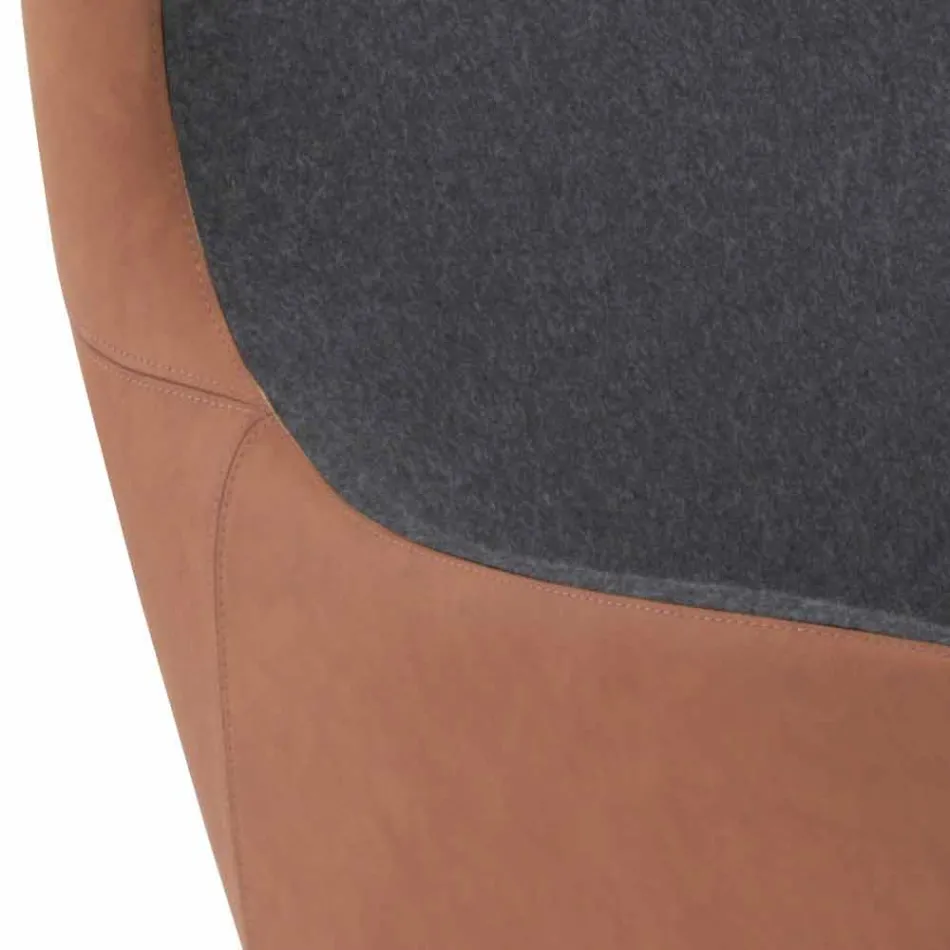 Kolltuk lëkure rrotullues me bazë druri të prodhuar në Itali - Flutura Viadurini