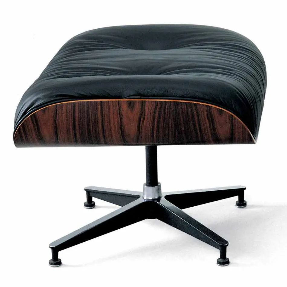 Kolltuk i kthyeshëm i mbuluar me lëkurë me mbështetëse për këmbë Prodhuar në Itali - Maestrale Viadurini